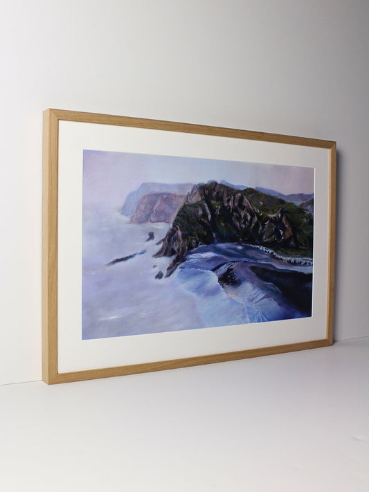 ‘Where no-one knows my name’ – an oil on board landscape painting by CJ Hobbs, available at Rising Creative Studio.