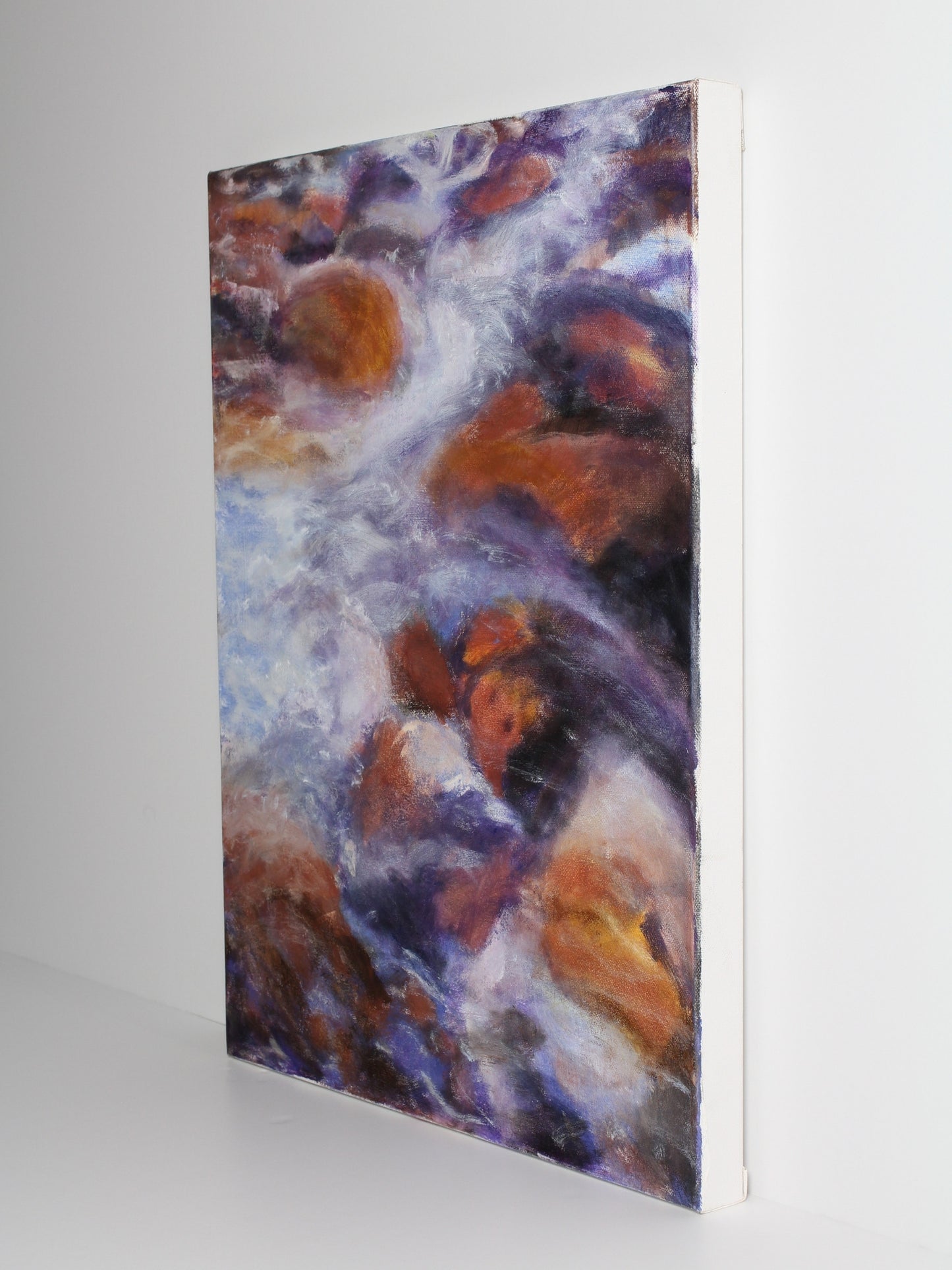‘Rushing’ – an oil on canvas painting by Fiona Barrett, available at Rising Creative Studio.