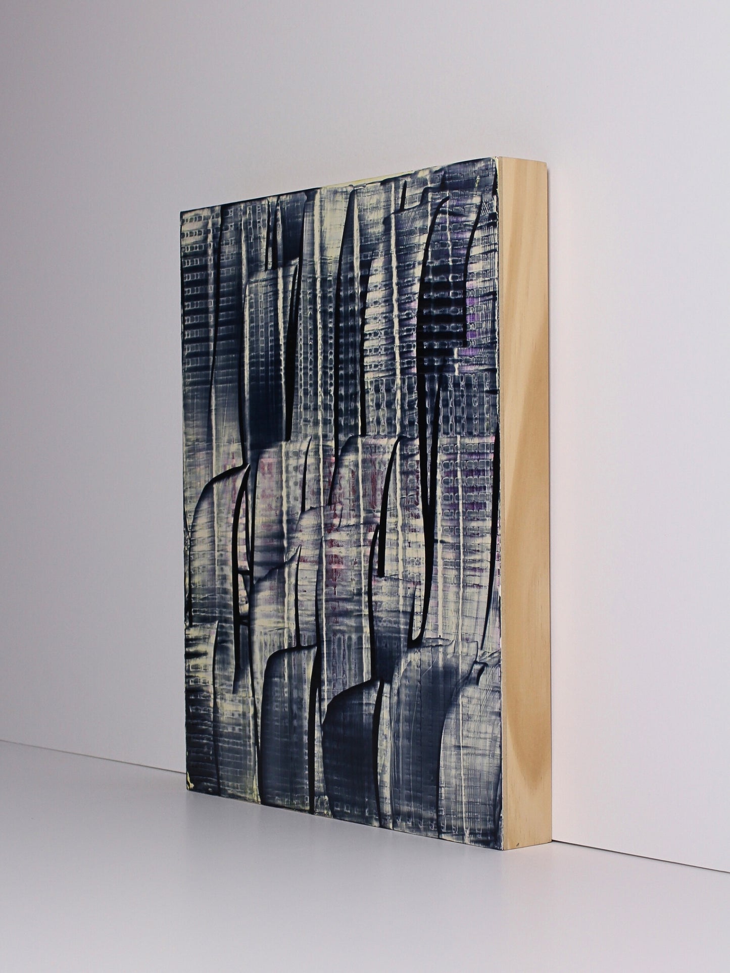 Contemporary acrylic on board artwork titled ‘Rush’ by Natalie Snowden, original painting available at Rising Creative Studio.