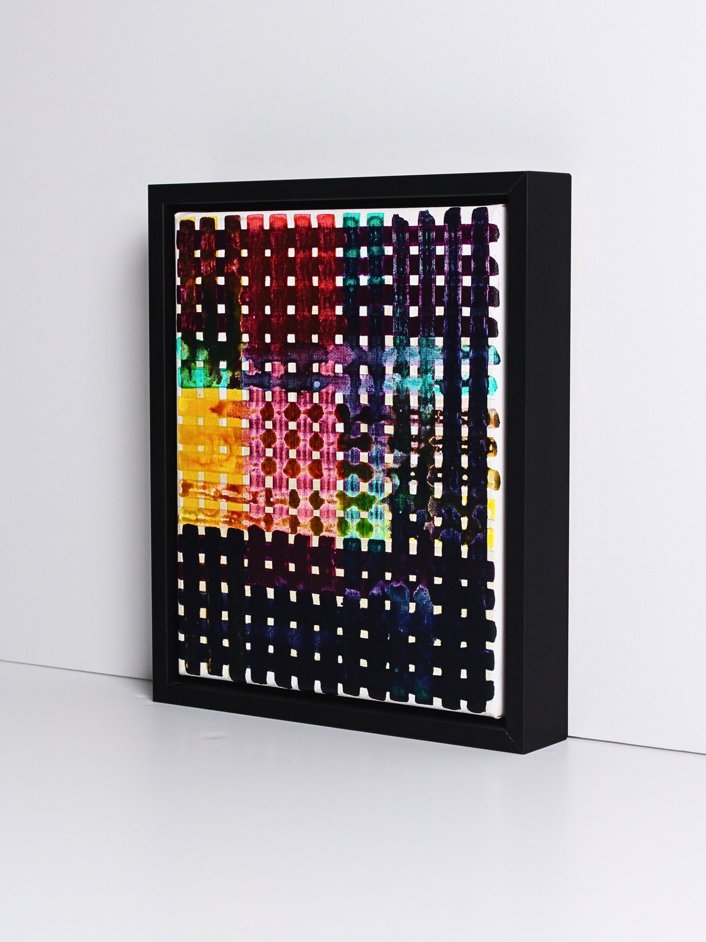 ‘Sampler’ – an abstract acrylic on canvas painting by Natalie Snowden, available at Rising Creative Studio.
