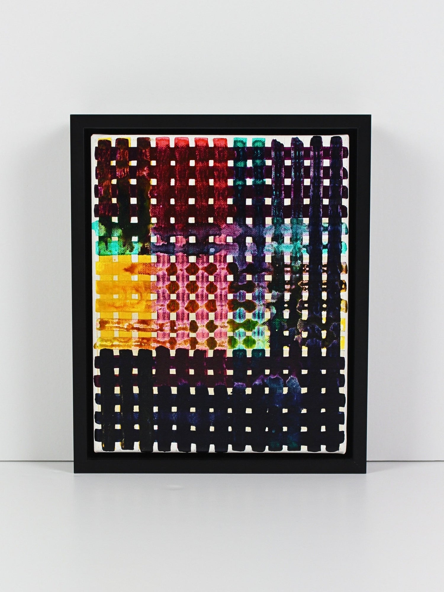 ‘Sampler’ – an abstract acrylic on canvas painting by Natalie Snowden, available at Rising Creative Studio.