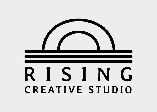 Logo of Rising Creative Studio with a stylised rainbow