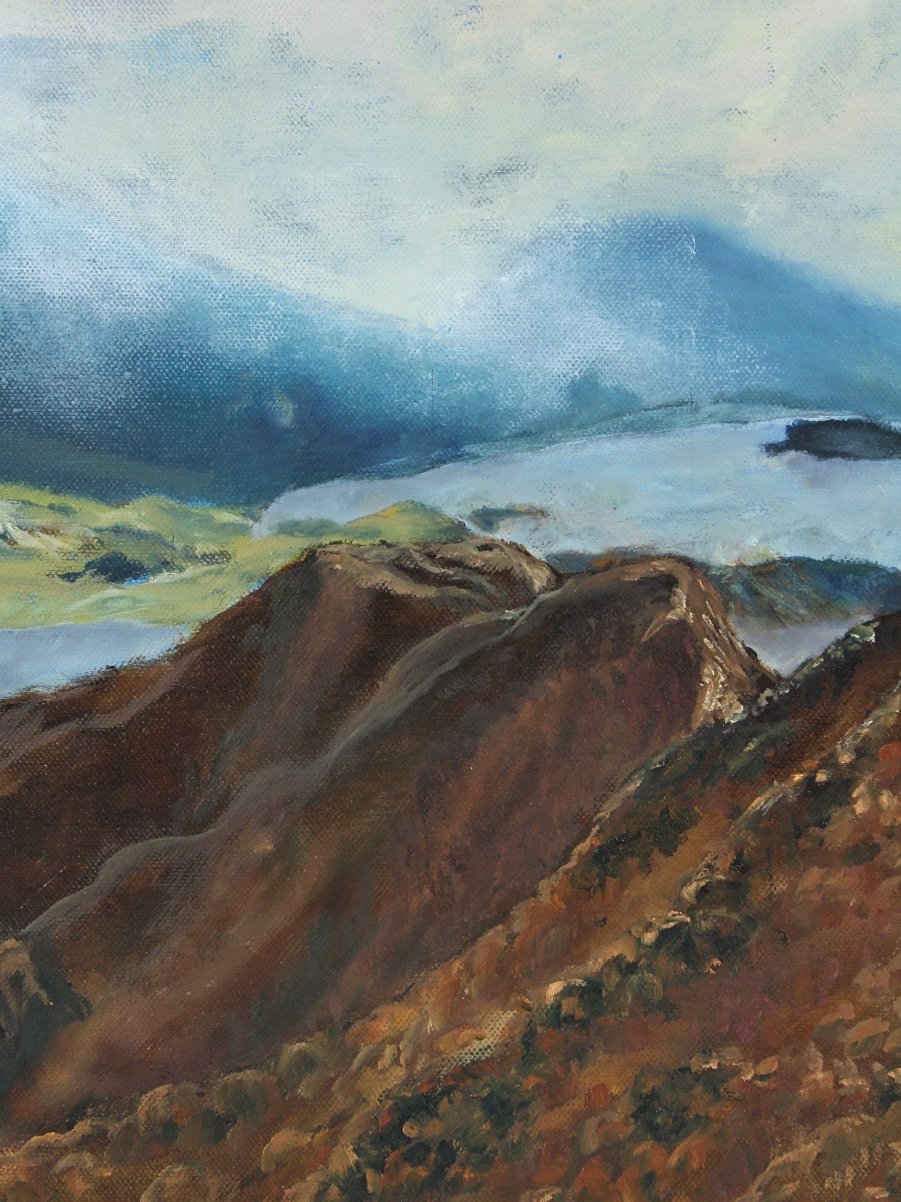 Original landscape painting, oil on canvas panel ‘As Far As The Eye Can See’, created by CJ Hobbs, available through Rising Creative Studio.