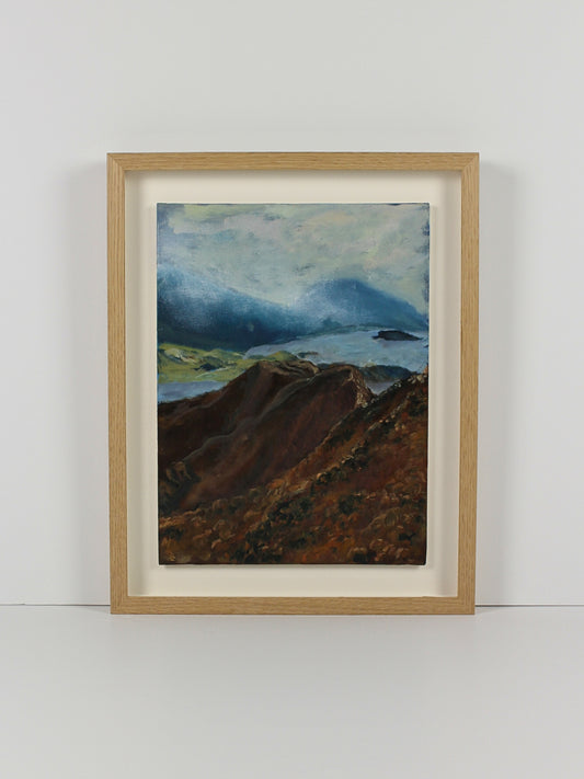 Original landscape painting, oil on canvas panel ‘As Far As The Eye Can See’, created by CJ Hobbs, available through Rising Creative Studio.
