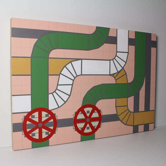 Original acrylic on board piece ‘45 Degrees’, created by David Ellis, available through Rising Creative Studio.
