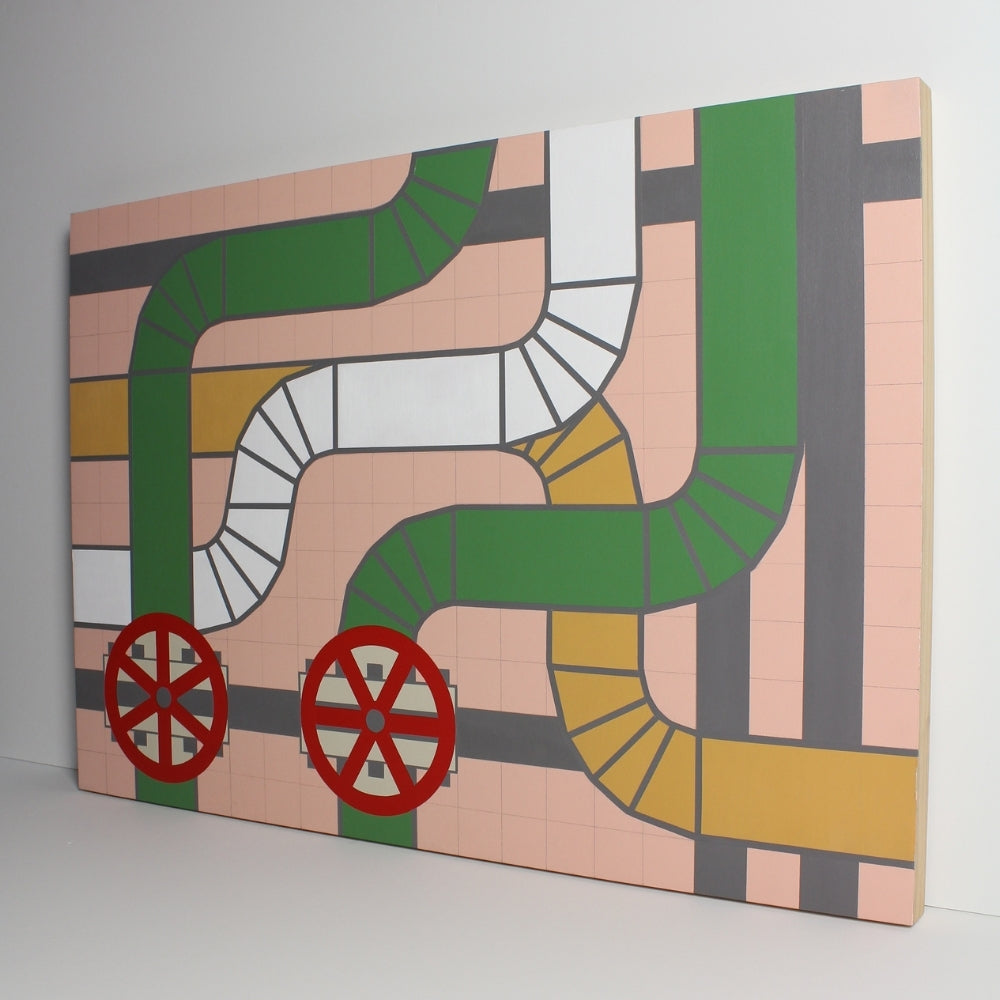Original acrylic on board piece ‘45 Degrees’, created by David Ellis, available through Rising Creative Studio.