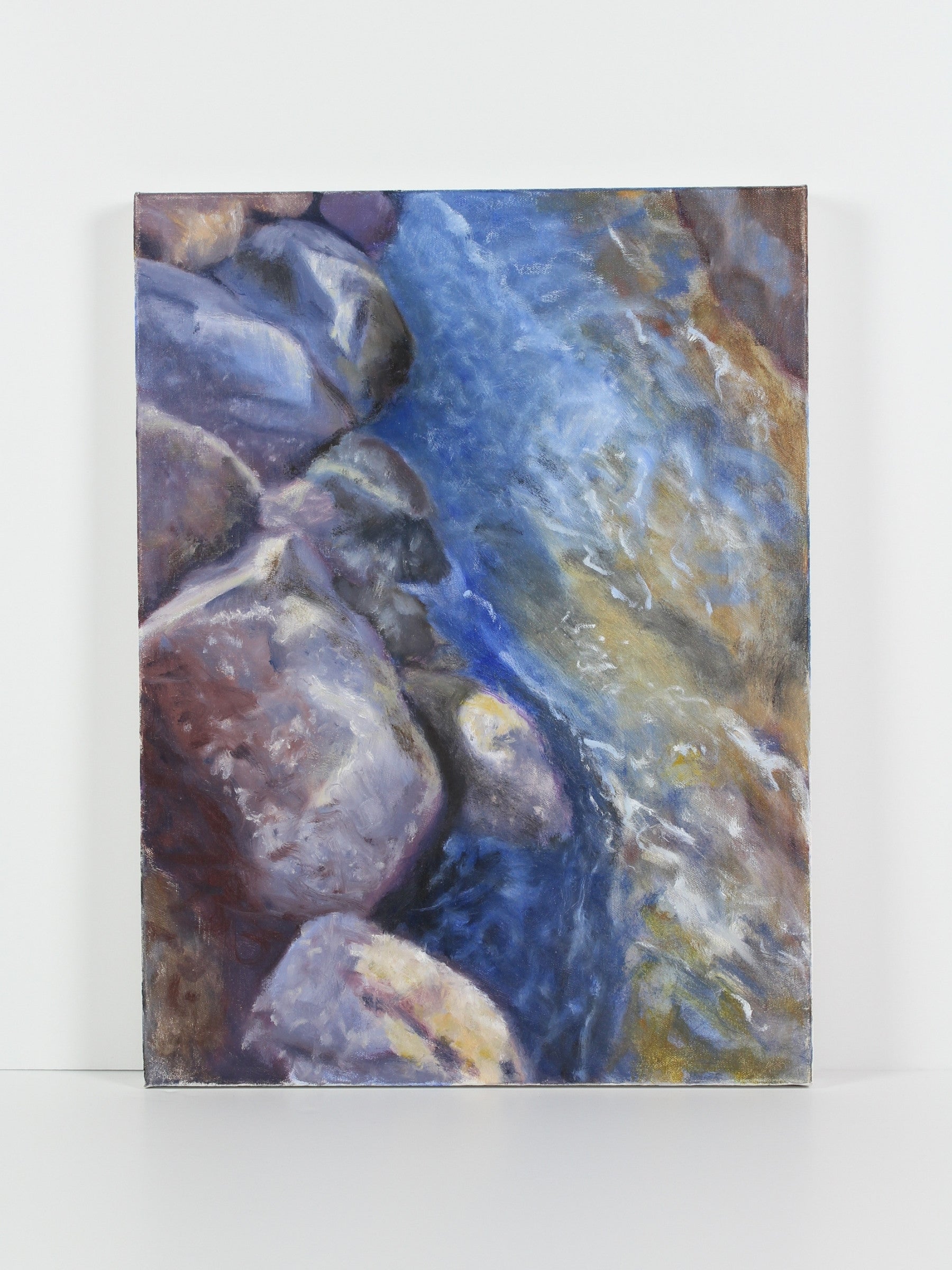 Oil on canvas artwork titled ‘Lick of Sun’ by Fiona Barrett, original painting available at Rising Creative Studio.