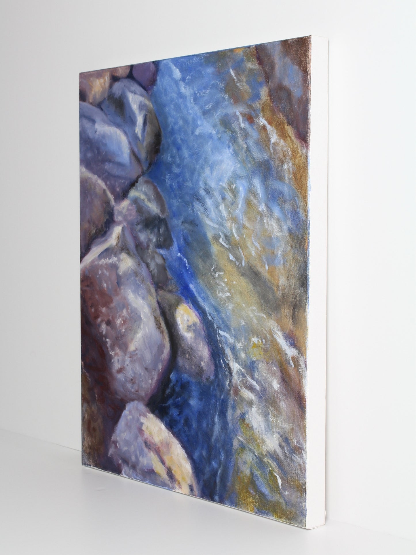 Oil on canvas artwork titled ‘Lick of Sun’ by Fiona Barrett, original painting available at Rising Creative Studio.