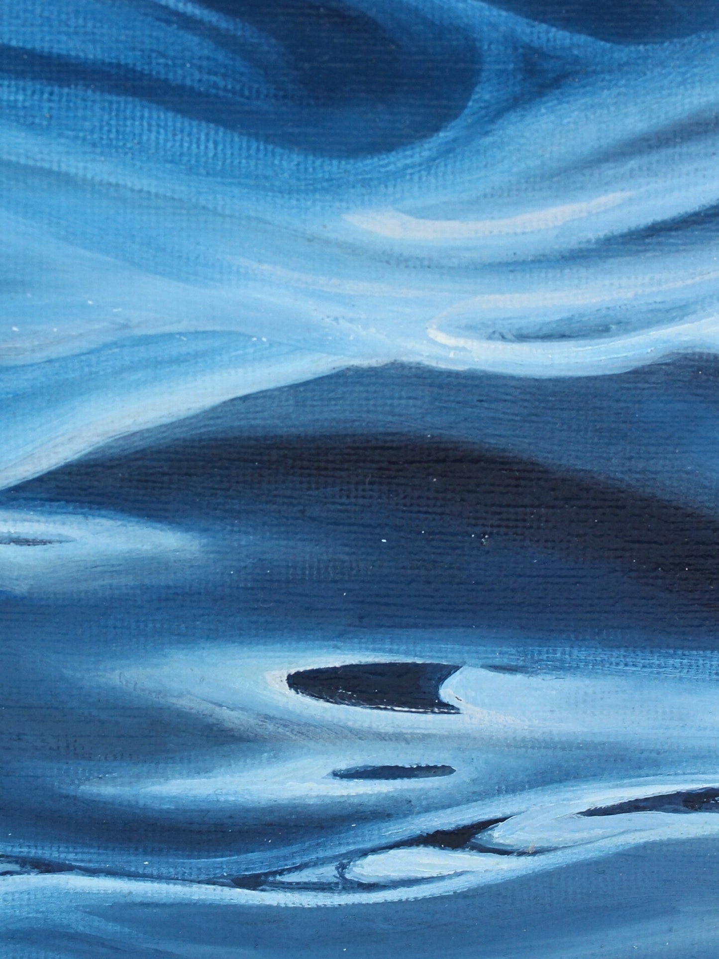 Original oil on canvas piece ‘Wave Study’, created by Myrna Brown, available through Rising Creative Studio.