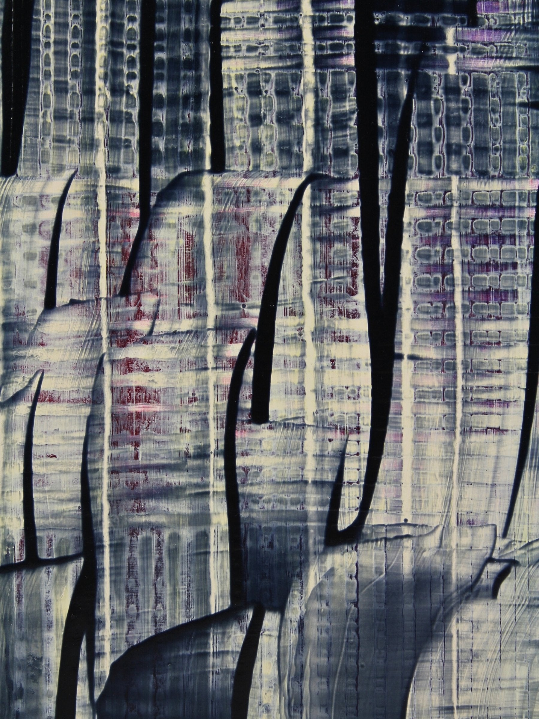 Contemporary acrylic on board artwork titled ‘Rush’ by Natalie Snowden, original painting available at Rising Creative Studio.