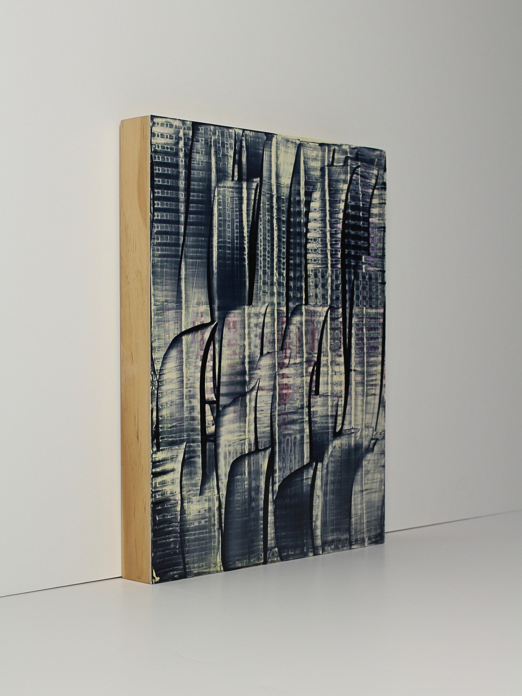 Contemporary acrylic on board artwork titled ‘Rush’ by Natalie Snowden, original painting available at Rising Creative Studio.