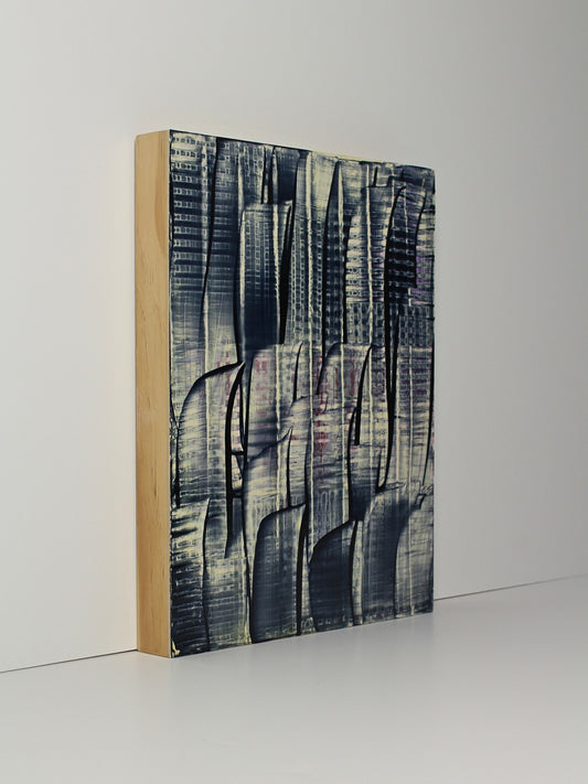 Contemporary acrylic on board artwork titled ‘Rush’ by Natalie Snowden, original painting available at Rising Creative Studio.