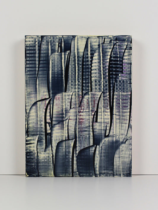 Contemporary acrylic on board artwork titled ‘Rush’ by Natalie Snowden, original painting available at Rising Creative Studio.