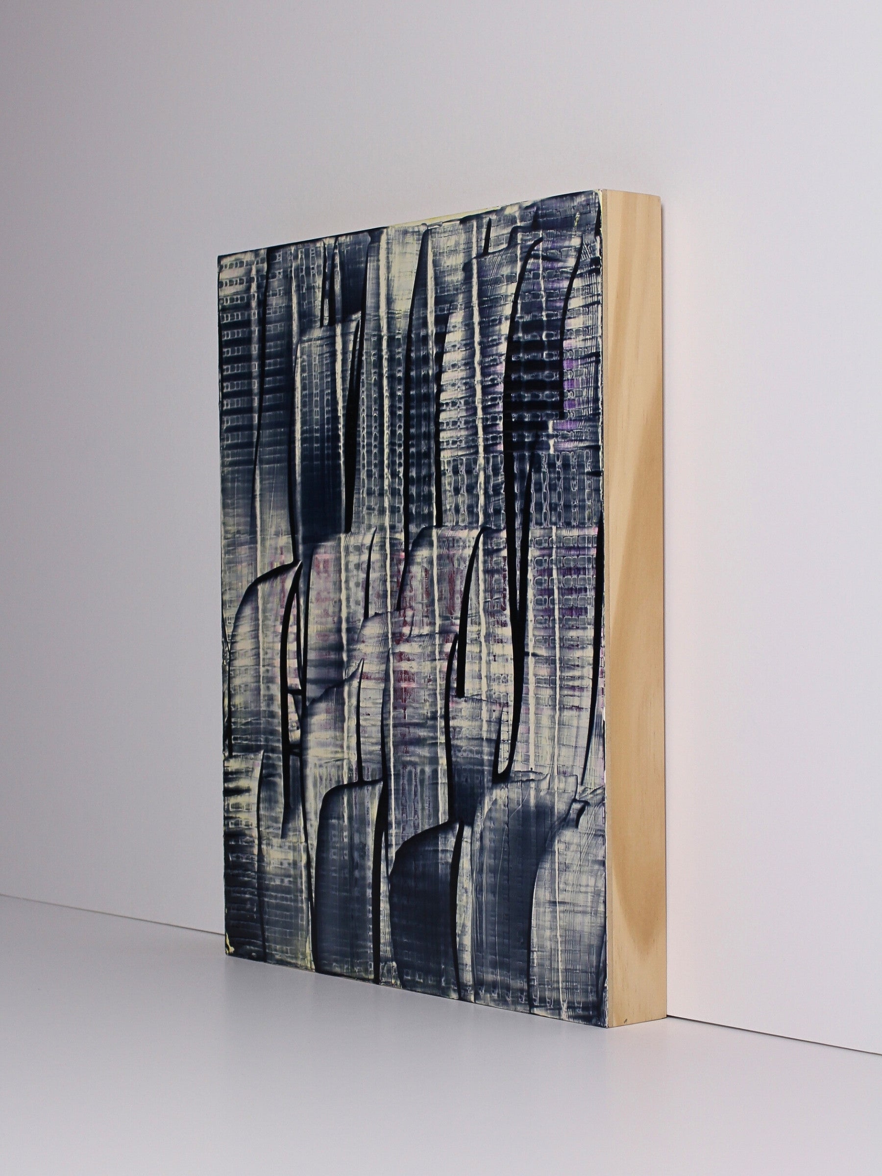 Contemporary acrylic on board artwork titled ‘Rush’ by Natalie Snowden, original painting available at Rising Creative Studio.