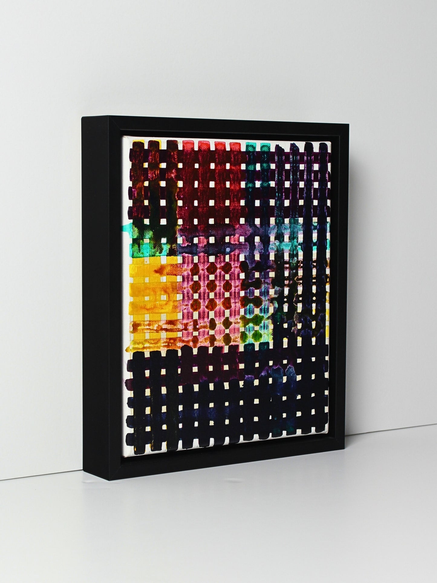 ‘Sampler’ – an abstract acrylic on canvas painting by Natalie Snowden, available at Rising Creative Studio.